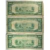 Image 2 : (3) 1928 $20 REDEEMABLE IN GOLD FRN NOTES CIRC