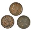 Image 1 : 1847 F/VF, 1851 XF,AU & 1852 VF LARGE CENTS