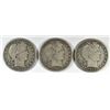 Image 1 : 3-1912-S BARBER HALF DOLLARS "GRADING SET" (GOOD,VG,FINE)