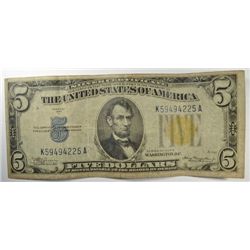 1934 A $5 SILVER CERTIFICATE "NORTH AFRICAN"