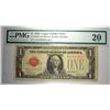 Image 1 : 1928 $1 US NOTE "FUNNY BACK" (RED SEAL) PMG 20