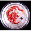 Image 1 : 2012 AUSTRAILIAN YEAR OF THE DRAGON  HALF OUNCE SILVER  COLORIZED COIN