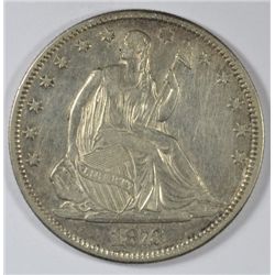 1873-CC SEATED HALF NO ARROWS AU