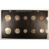 Image 1 : 1957 U.S. MINT SET MS-65 COINS, 10 COINS IN OLD RAYMOND BOARD