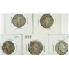 Image 1 : 4 STANDING LIBERTY QUARTERS 1929, 26, 2 27 AND 1936-D WASHINGTON