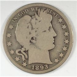 1893-S BARBER HALF DOLLAR GOOD