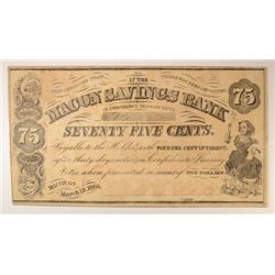 1863 SEVENTY FIVE CENT MACON, GA (MACON SAVINGS BANK) NOTE