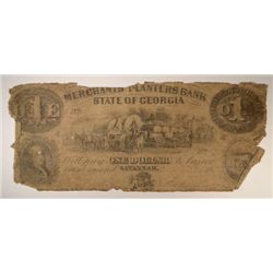 18-- $1 STATE OF GEORGIA (MERCHANTS & PLANTERS BANK) NOTE