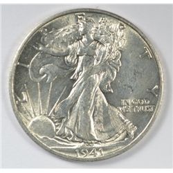 1941-S WALKING LIBERTY HALF DOLLAR,  MS-64+  WHITE AND NICE