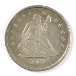 1840-O SEATED QUARTER ( NO DRAPERY )  AU-55 RARE COIN! LOTS WON WILL BE BILLED T