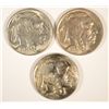Image 1 : 1924 AU, 1926 MS63 & 1928 MS63 BUFFALO NICKELS