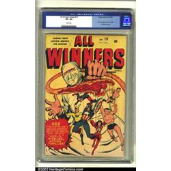 All Winners Comics #19 (Timely, 1946) CGC VF+ 8.5 White pages. The classic cover by Syd Shores se...