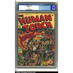 Human Torch Comics #15 (Timely, 1944) CGC VF/NM 9.0 White pages. This incredible book is highligh...