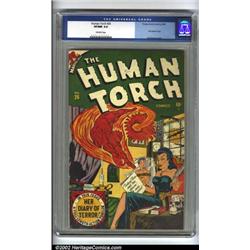 Human Torch Comics #26 (Timely, 1947) CGC VF/NM 9.0 Off-white pages. Syd Shores created an incred...