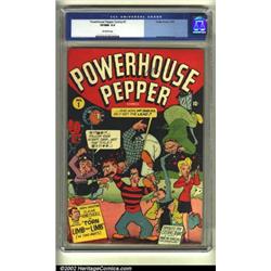 Powerhouse Pepper Comics #1 (Timely, 1943) CGC VF/NM 9.0 Off-white pages. A brilliantly bright-co...