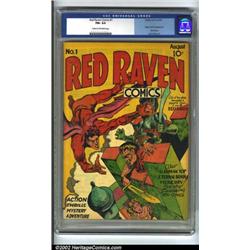 Red Raven #1 (Timely, 1940) CGC FN+ 6.5 Cream to off-white pages. Jack Kirby's cover, his first s...