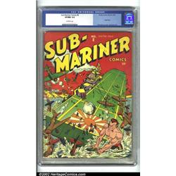 Sub-Mariner Comics #8 (Timely, 1942) CGC VF/NM 9.0 Off-white pages. On this cover Subby rules the...