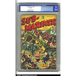 Sub-Mariner Comics #12 (Timely, 1943) CGC VF 8.0 Cream to off-white pages. This anti-Nazi cover i...