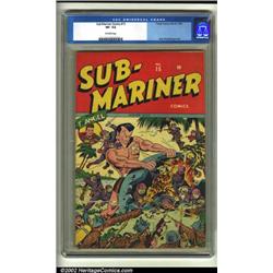 Sub-Mariner Comics #15 (Timely, 1944) CGC VF- 7.5 Off-white pages. Alex Schomburg renders the Sub...