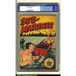 Sub-Mariner Comics #21 (Timely, 1946) CGC VF 8.0 Cream to off-white pages. With Syd Shores doing...