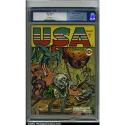 U.S.A Comics #1 Kansas City pedigree (Timely, 1941) CGC VF- 7.5 Off-white pages. This bondage Naz...