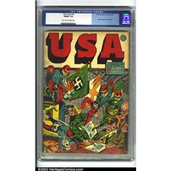 U.S.A Comics #5 (Timely, 1942) CGC FN/VF 7.0 Light tan to off-white pages. Hitler, Mussolini and...