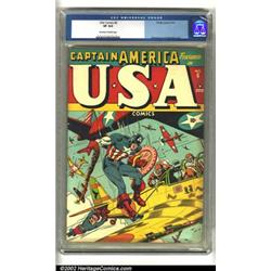 U.S.A Comics #8 (Timely, 1943) CGC VF 8.0 Off-white to white pages. This exceedingly popular vehi...