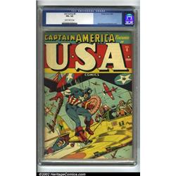 U.S.A Comics #8 (Timely, 1943) CGC VG+ 4.5 Slightly brittle pages. How surprising! Captain Americ...