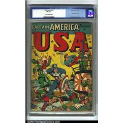 U.S.A Comics #10 (Timely, 1943) CGC FN- 5.5 Tan to off-white pages. Captain America is eliminatin...