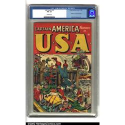 U.S.A Comics #16 (Timely, 1945) CGC FN- 5.5 Off-white pages. A great Captain America and Bucky ac...