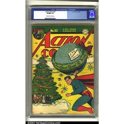 Action Comics #93 (DC, 1946) CGC VF/NM 9.0 Off-white to white pages. A terrific Superman/Christma...