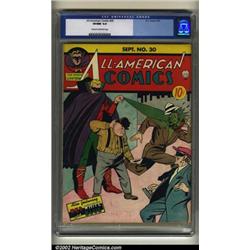 All-American Comics #30 (DC, 1941) CGC VF/NM 9.0 Cream to off-white pages. Green Lantern gets the...