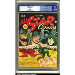 All-Star Comics #6 (DC, 1941) CGC VF/NM 9.0 White pages. The black cover on this book normally pr...