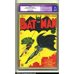 Batman #1 (DC, 1940) CGC Apparent VF 8.0 Slight (P) Off-white to white pages. This ultra-popular...