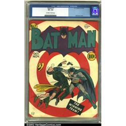Batman #7 (DC, 1941) CGC VF+ 8.5 Off-white to white pages. The bullseye cover on Batman #7 is one...