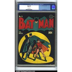 Batman #9 (DC, 1942) CGC FN+ 6.5 Off-white pages. Jack Burnley draws a magnificent cover with Bat...