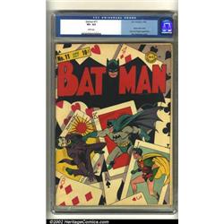Batman #11 (DC, 1942) CGC VF+ 8.5 White pages. Generally considered as an all-time favorite cover...