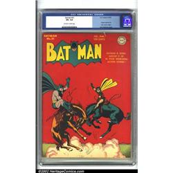 Batman #21 (DC, 1944) CGC VF+ 8.5 Off-white to white pages. A blinding red cover by Jerry Robinso...