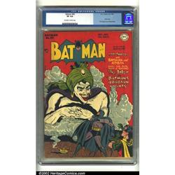 Batman #49 (DC, 1948) CGC VF 8.0 Off-white to white pages. The Joker dominates the cool cover of...