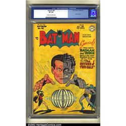 Batman #50 (DC, 1948) CGC VF 8.0 Cream to off-white pages. A Two-Face imposter shows his ugly mug...