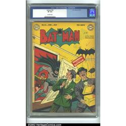 Batman #53 (DC, 1949) CGC VF 8.0 Off-white pages. Batman and Robin are taking care of some crimin...