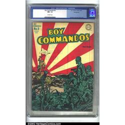 Boy Commandos #9 Pennsylvania pedigree (DC, 1944) CGC NM- 9.2 Off-white pages. One of the most dr...