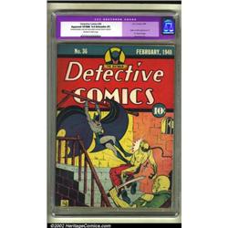 Detective Comics #36 (DC, 1940) CGC Apparent VF/NM 9.0 Extensive (P) Off-white to white pages. Ba...