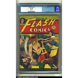 Flash Comics #55 (DC, 1944) CGC VF+ 8.5 White pages. This is a truly striking Shelly Moldoff cove...