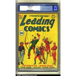 Leading Comics #1 (DC, 1941) CGC VF/NM 9.0 Off-white pages. This incredibly high grade premiere i...