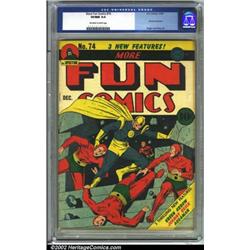 More Fun Comics #74 (DC, 1941) CGC VF/NM 9.0 Off-white to white pages. This issue marks the secon...