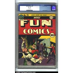 More Fun Comics #79 (DC, 1942) CGC VF- 7.5 Off-white pages. A continuation of New Fun Comics, DC'...