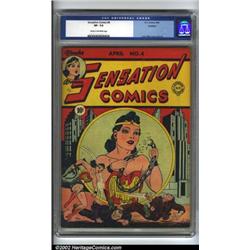 Sensation Comics #4 Rockford pedigree (DC, 1942) CGC VF- 7.5 Cream to off-white pages. Wonder Wom...