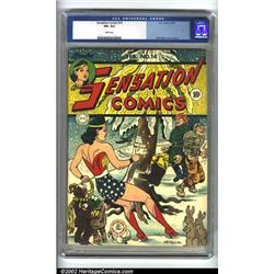 Sensation Comics #14 (DC, 1943) CGC VF+ 8.5 White pages. This white-paged beauty features a great...