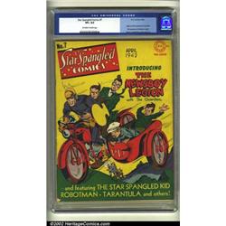 Star Spangled Comics #7 (DC, 1942) CGC VF+ 8.5 Off-white to white pages. Here is the origin and f...